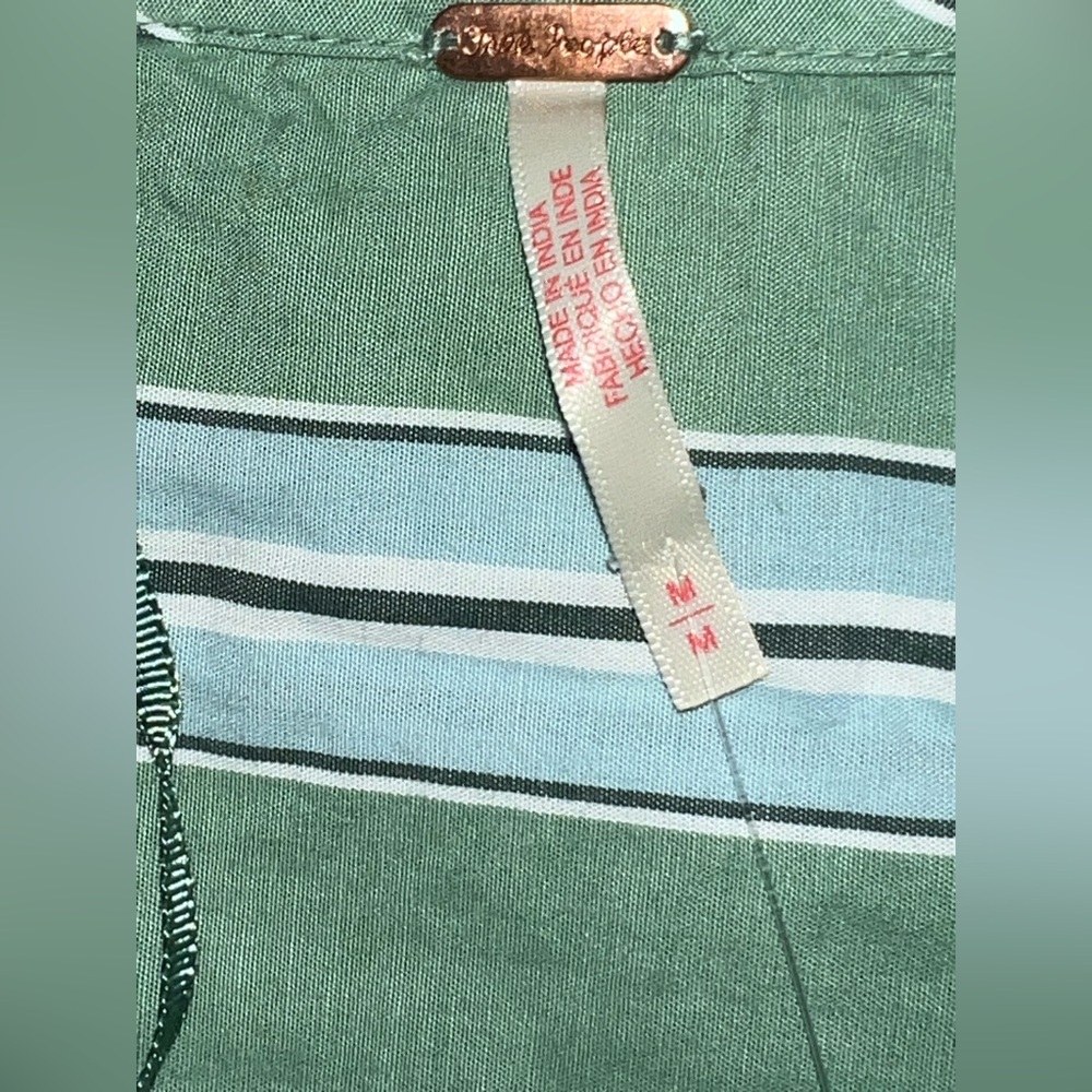Free People Striped Brunch Babe Top, White Spruce Combo, Medium, NWT - Picture 15 of 15